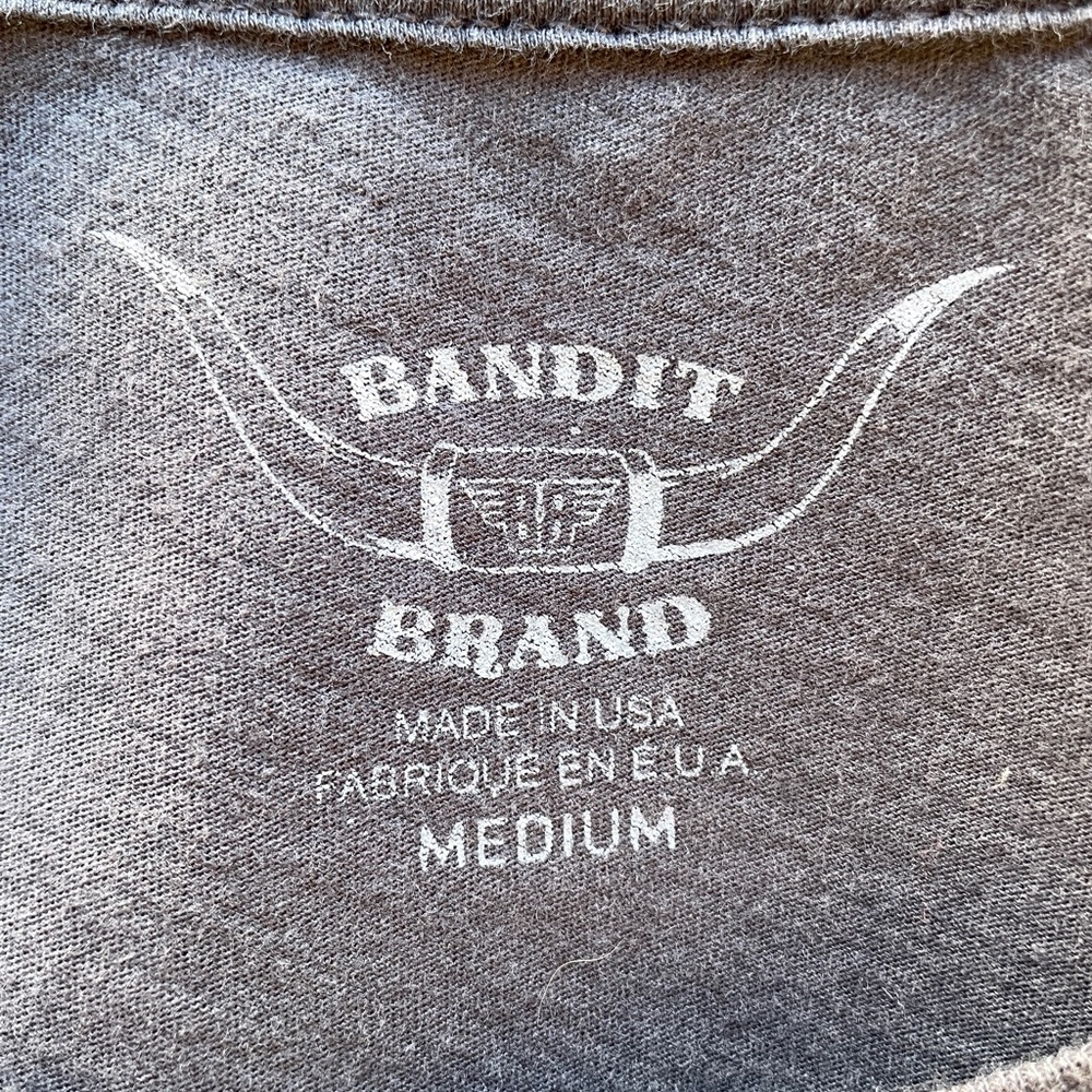 BANDIT Brand I’M DRINKING TO FORGET Festival Distressed WESTERN Tee SHIRT Medium - Picture 12 of 13